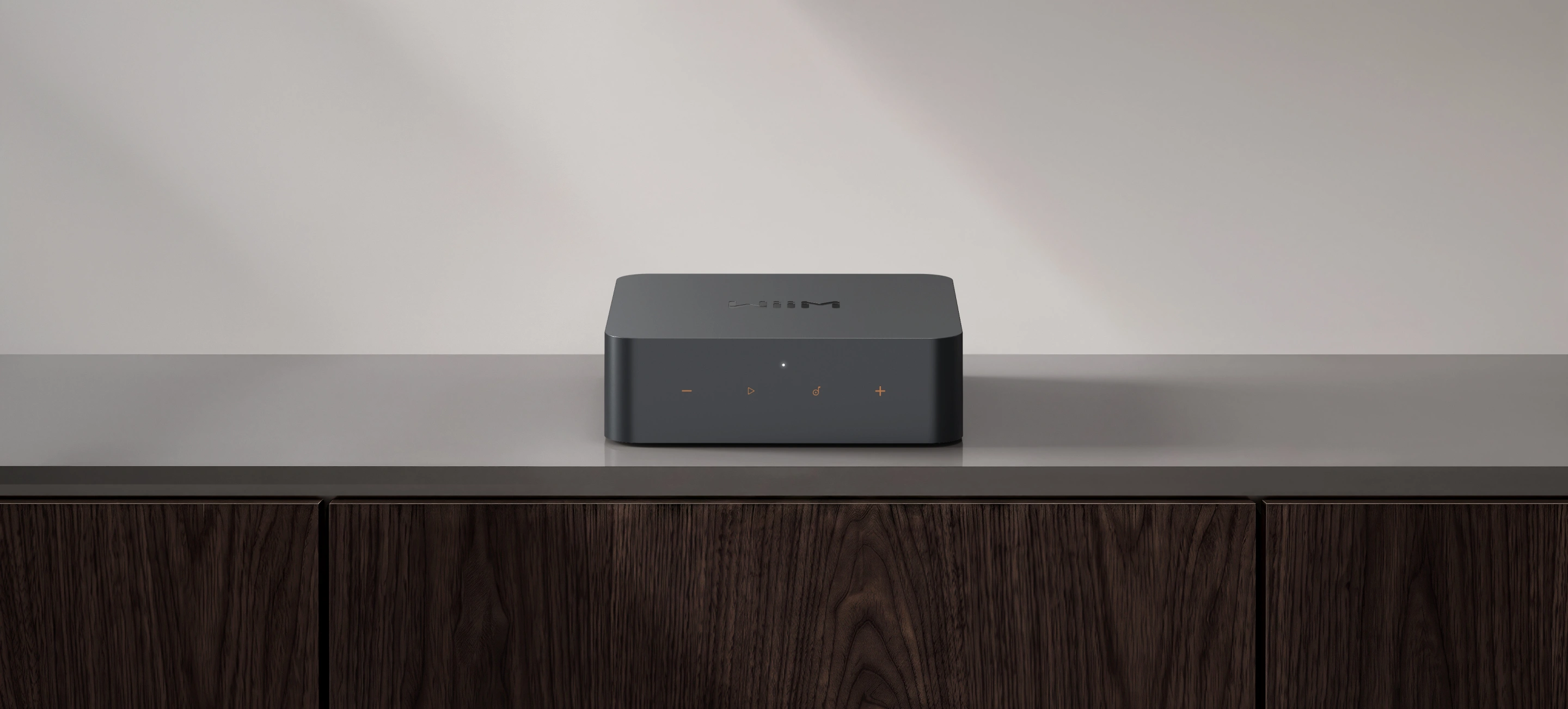 WiiM Pro on a stereo cabinet
