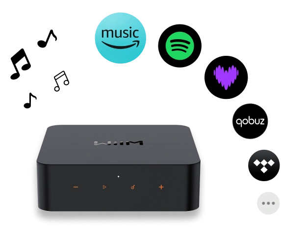WiiM Pro Plus playing music from supported streaming services