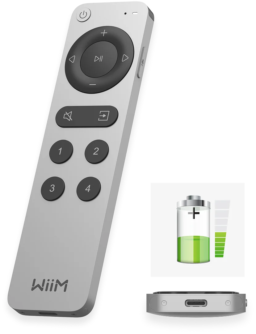 WiiM Voice Remote rechargeable